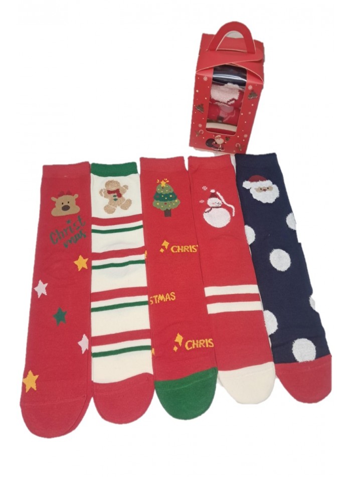 Set de 5 sosete haioase cu motive de Craciun